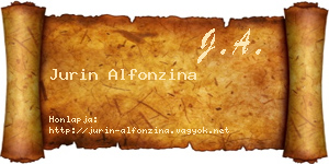 Jurin Alfonzina névjegykártya